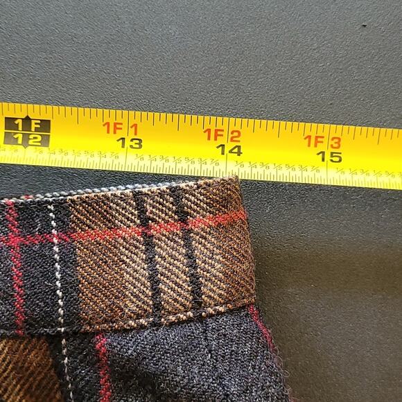 Vintage Conrad C Wool Plaid Midi Skirt Lined Modest Fit Size 12 USA Made - Picture 8 of 11